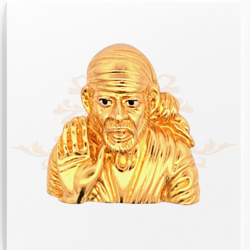 22kt Gold Sai Baba Pendant – Intricately crafted Hindu religious pendant in pure gold showing detailed Sai Baba blessing posture – 6.7 grams (RJGP0602) – Regal Jewels Chicago