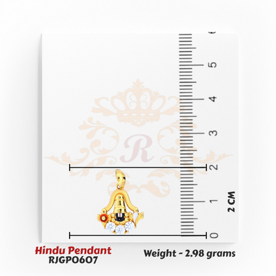 22kt Gold Shivling Hindu Pendant – 2 cm Compact Religious Design – 2.98 grams (RJGP0607) Regal Jewels Chicago