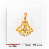 Rear View of 22kt Gold Shivling Pendant – Polished Gold Finish – 2.98 grams (RJGP0607) Regal Jewels Chicago
