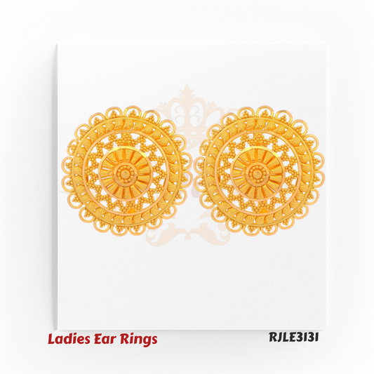 Radiant Sunburst Filigree Gold Earrings – RJLE3131