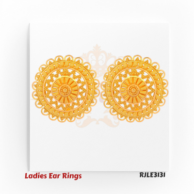 Radiant Sunburst Filigree Gold Earrings – RJLE3131