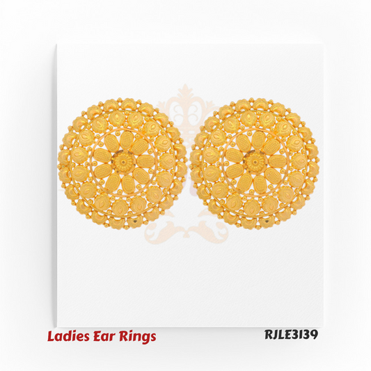 Grand Floral Gold Earrings – RJLE3139