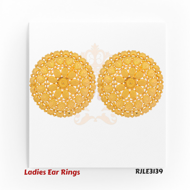 Grand Floral Gold Earrings – RJLE3139