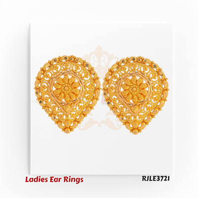 Teardrop Floral Gold Earrings – RJLE3721