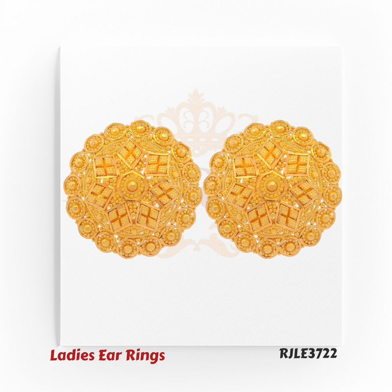 Geometric Floral Gold Earrings – RJLE3722