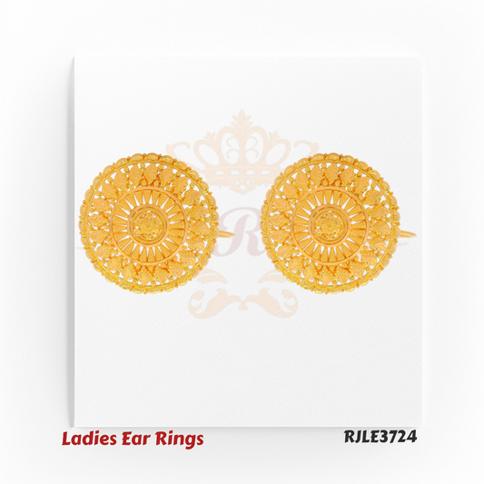 Traditional Mandala Gold Earrings – RJLE3724