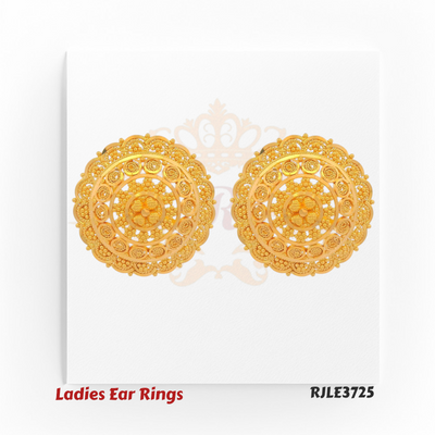 Gold Floral Medallion Ladies Earrings – RJLE3725