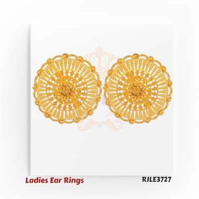 Gold Sunburst Filigree Ladies Earrings – RJLE3727