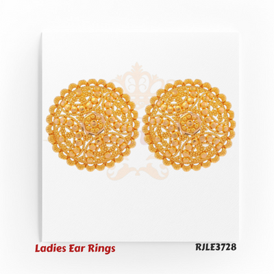 Gold Floral Filigree Ladies Earrings – RJLE3728