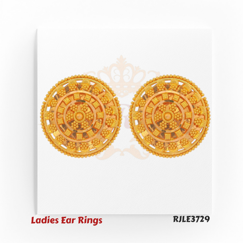 Gold Geometric Filigree Ladies Earrings – RJLE3729
