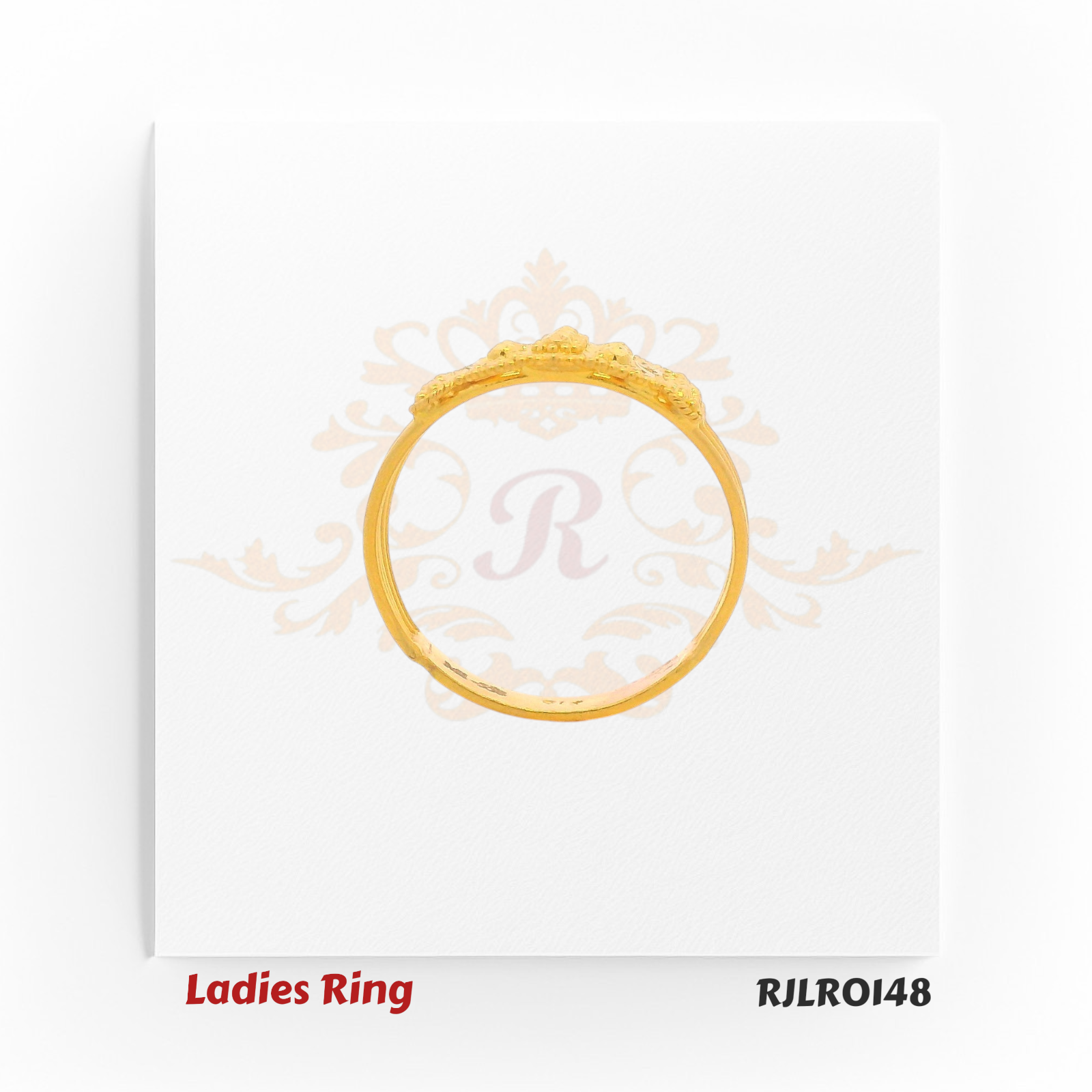 Broad gold ladies ring with layered floral dome clusters and fine handcrafted detailing, creating a bold and elegant look. RJLR0148