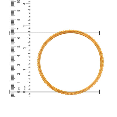 22kt Gold Ladies Bangles – Accurate Size 2.11 in with Ruler Scale, 39.8 gm, Beaded Border, RJLB3010 – Regal Jewels Chicago