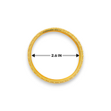 22kt gold ladies bangle with floral dome design, 2.6 inch diameter size, Regal Jewels Chicago – model RJLB3012.