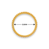 Exquisite 22kt gold ladies bangle, 53.6 gm weight, elegant floral dome artistry, 2.8 inch diameter top view – RJLB3014.