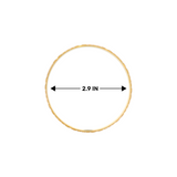 Exquisite 22kt gold ladies bangle, elegant diamond-cut textured pattern, 2.9 inch diameter top view – RJLB3128.