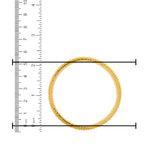 22kt Gold Ladies Bangles RJLB3261 – Flat lay view highlighting the refined floral beaded textures and uniform handcrafted finish, perfect for traditional and modern style. Regal Jewels Chicago.