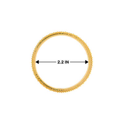 22kt Gold Ladies Bangles RJLB3261 – Precision-crafted with 2.2-inch diameter, designed for comfort and elegance, featuring fine beaded detailing. Regal Jewels Chicago exclusive.