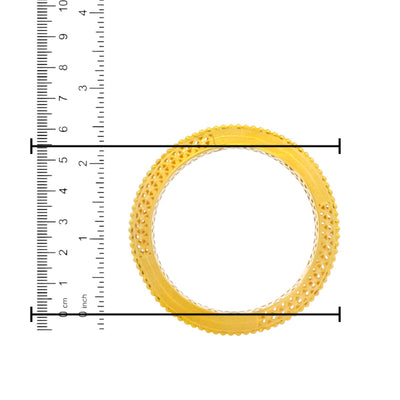 22kt Gold Bangle RJLB3280 measured on scale – premium ladies’ jewelry with precision detailing and elegant craftsmanship.
