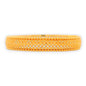 22kt Gold Ladies Bangle RJLB3356A – elegant kada with crisscross cutwork and bead edging design, shown in side profile view for detailing – Regal Jewels Chicago