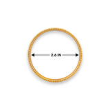 22kt Gold Ladies Bangle RJLB3356C – elegant kada with bead edging design, 2.6 inch diameter size measurement clearly shown – Regal Jewels Chicago
