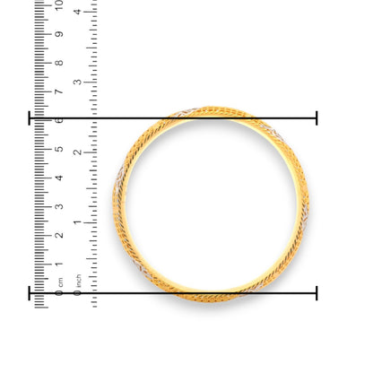 Traditional 22 karat gold bangle RJLB3396C for women, dual-tone detailing with handcrafted artistry, perfect for weddings & festive wear – Regal Jewels USA