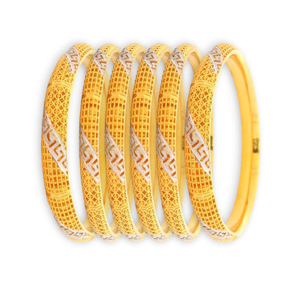 22kt Gold Ladies Bangles RJLB3398 – Antique cutwork design with dual-tone highlights, handcrafted bridal set – Regal Jewels Chicago”

“Elegant 22kt gold bangles RJLB3398 – Designer antique pattern with rhodium accents, women’s ethnic jewelry – Regal Jewels USA”

“RJLB3398 22kt gold ladies bangle set – Traditional dual-tone cutwork with detailed craftsmanship, Indian bridal jewelry – Regal Jewels Chicago”