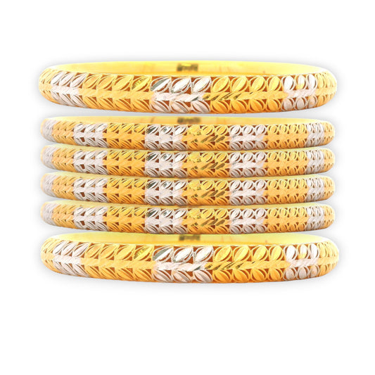 “22kt Gold Ladies Bangles RJLB3411A – Dual-tone leaf pattern traditional design – Regal Jewels Chicago”

“Elegant RJLB3411A gold bangles set – Two-tone handcrafted women’s jewelry – Regal Jewels USA”

“Designer 22kt gold bangles RJLB3411A – Leaf motif dual-shade pattern for women – Regal Jewels Chicago”
