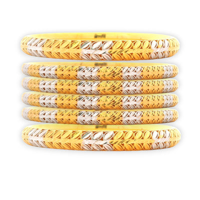 “22kt Gold Ladies Bangles RJLB3411A – Dual-tone leaf pattern traditional design – Regal Jewels Chicago”

“Elegant RJLB3411A gold bangles set – Two-tone handcrafted women’s jewelry – Regal Jewels USA”

“Designer 22kt gold bangles RJLB3411A – Leaf motif dual-shade pattern for women – Regal Jewels Chicago”