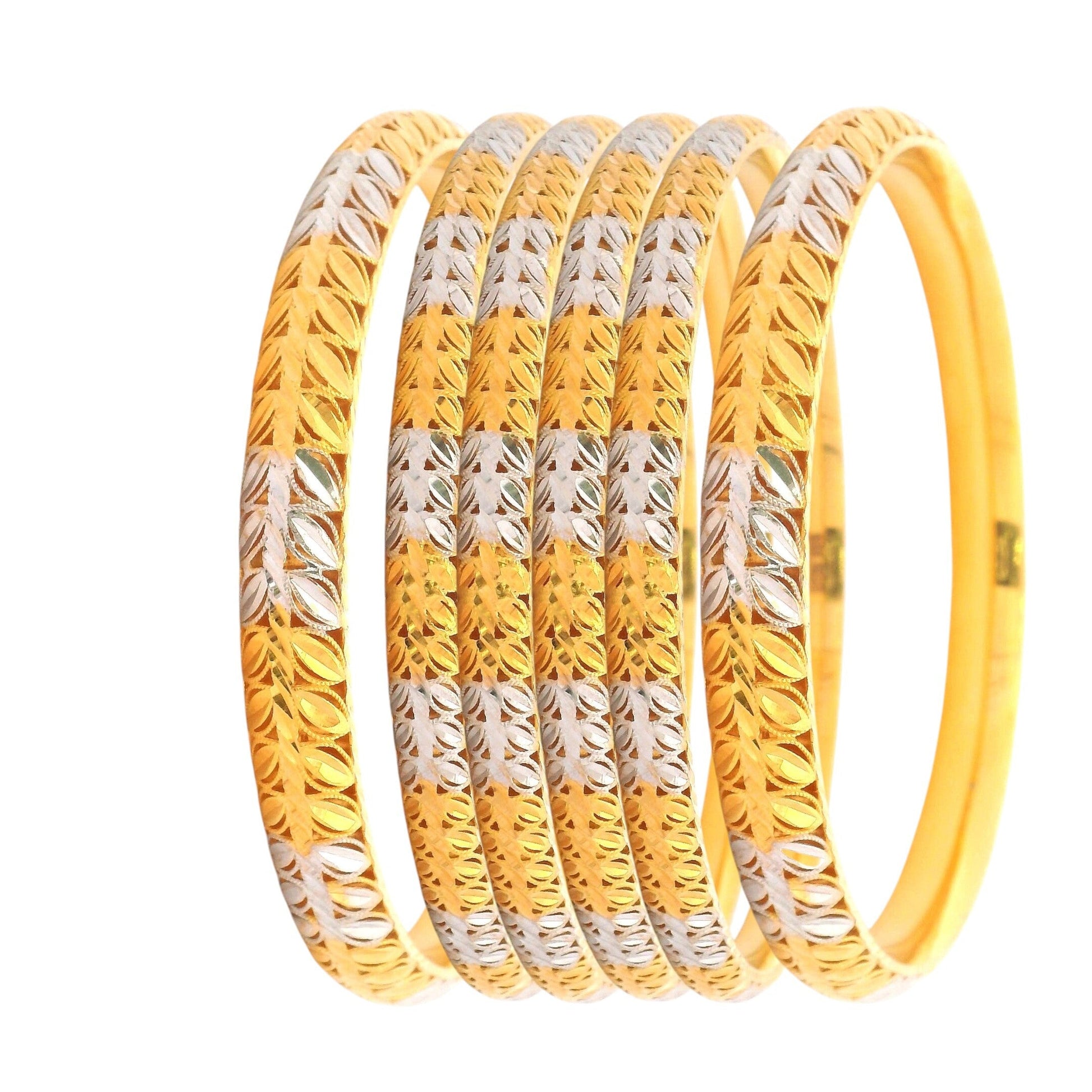 “22kt Gold Ladies Bangles RJLB3411 – Dual-tone leaf cut design, handcrafted traditional jewelry set – Regal Jewels Chicago”

“Elegant 22kt gold bangles RJLB3411 – Designer two-tone leaf pattern, ethnic women’s jewelry – Regal Jewels USA”

“RJLB3411 22kt gold ladies bangle set – Dual-shade leaf motif design, Indian bridal jewelry – Regal Jewels Chicago”