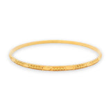 22kt Gold Single Bangle – Slim Lightweight Kada with Fine Detailing, Close-Up Side Profile – RJLB3541B