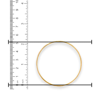 22kt Gold Ladies Bangle – Slim Kada with Textured Finish, Ruler Scale Measurement – RJLB3541D