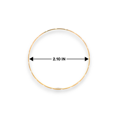 22kt Gold Ladies Bangle – Slim Kada with Faceted Design, Size 2.10 Inch Diameter – RJLB3552C