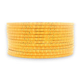 Slim Kada Stack with Hammered Geometric Detailing, Front View of Complete Set – RJLB3554A