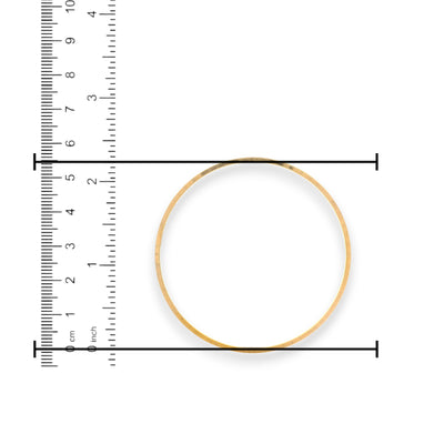 22kt Gold Bangle – Elegant Hammered Kada Design, Ruler Scale Measurement Reference – RJLB3554D