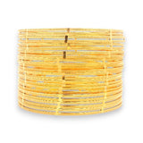 22kt Gold Bangles – Slim Cutwork Kada Set, Front View of Complete Stack – RJLB3558A