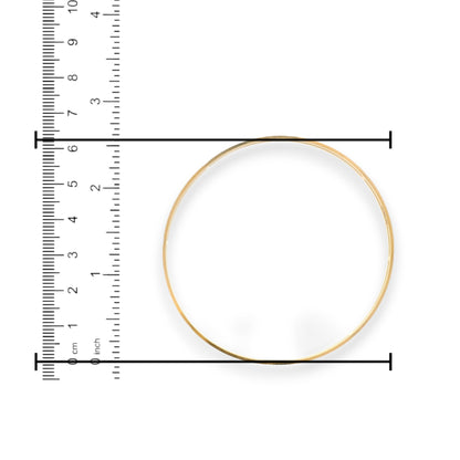22kt Gold Bangle – Slim Kada with Elegant Detailing, Ruler Scale Measurement Reference – RJLB3558D