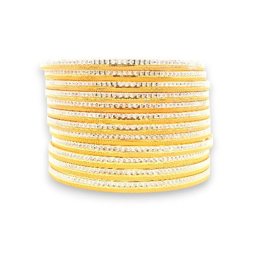 Slim Kada Set with Diamond-Cut Sparkle Detailing, Front View of Complete Stack – RJLB3563A