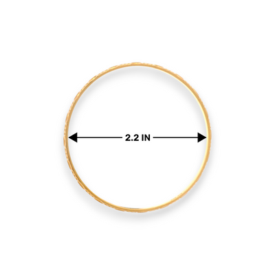 22kt Gold Ladies Bangle – Slim Kada with Bold Textured Design, Size 2.2 Inch Diameter – RJLB3567C