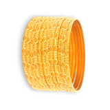 22kt Gold Ladies Bangles Set – Bold Textured Kada with Traditional Pattern, Full Stack Side Profile, Regal Jewels Chicago – RJLB3567