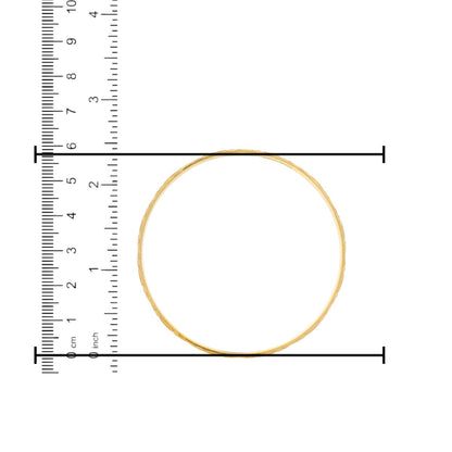 22kt Gold Ladies Bangle RJLB4020B – slim plain kada with polished finish, diameter size measurement shown using ruler in cm and inches – Regal Jewels Chicago
