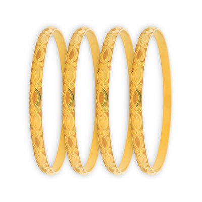22kt Gold Ladies Bangles RJLB4020 – Elegant engraved traditional design, classic Indian gold bangles set for women – Regal Jewels Chicag