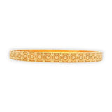 22kt Gold Ladies Bangle RJLB4021A – classic kada with engraved circular motifs and textured polished finish, side profile design – Regal Jewels Chicago