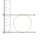 22kt Gold Ladies Bangle RJLB4021B – sleek plain kada with polished finish, measured diameter shown with ruler in cm and inches for accurate sizing – Regal Jewels Chicago