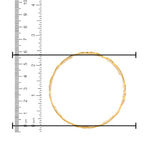 22kt Gold Ladies Bangle RJLB4022B – elegant lightweight kada with hammered textured design, diameter size measurement shown using ruler in cm and inches – Regal Jewels Chicago”