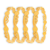 22kt Gold Ladies Bangles RJLB4022 – Designer swirl cutwork with circular accents, elegant traditional 4-piece gold bangle set for women – Regal Jewels Chicago