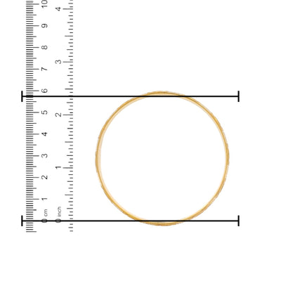 22kt Gold Ladies Bangle RJLB4020B – slim plain kada with polished finish, diameter size measured with ruler in cm and inches for accuracy – Regal Jewels Chicago