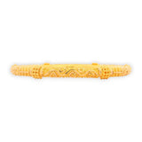 22kt Gold Ladies Bangle RJLB4025A – traditional kada with intricate engraved swirl motifs and embossed detailing, side profile view showcasing fine craftsmanship – Regal Jewels Chicago