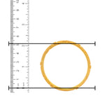 22kt Gold Ladies Bangle RJLB4025B – handcrafted kada with intricate engraved detailing, diameter size measurement shown using ruler in cm and inches – Regal Jewels Chicago
