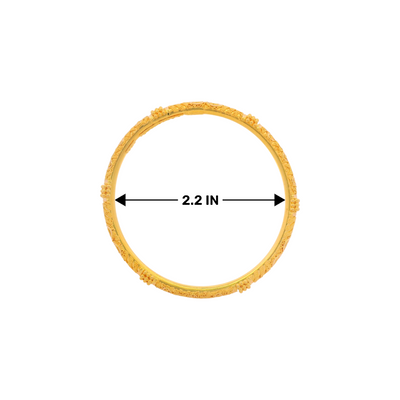 22kt Gold Ladies Bangle RJLB4020C – Classic engraved round pattern, traditional Indian gold bangle for women, 2.6 inch (2-6 size) – Regal Jewels Chicago