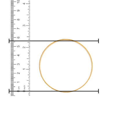 22kt Gold Ladies Bangle RJLB4026B – slim plain kada with polished finish, diameter size measured using ruler in cm and inches – Regal Jewels Chicago